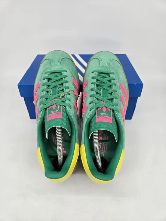 adidas Women's Gazelle Bold Court Green Lucid Pink Shoes Size 8.5 New - Picture 5 of 8